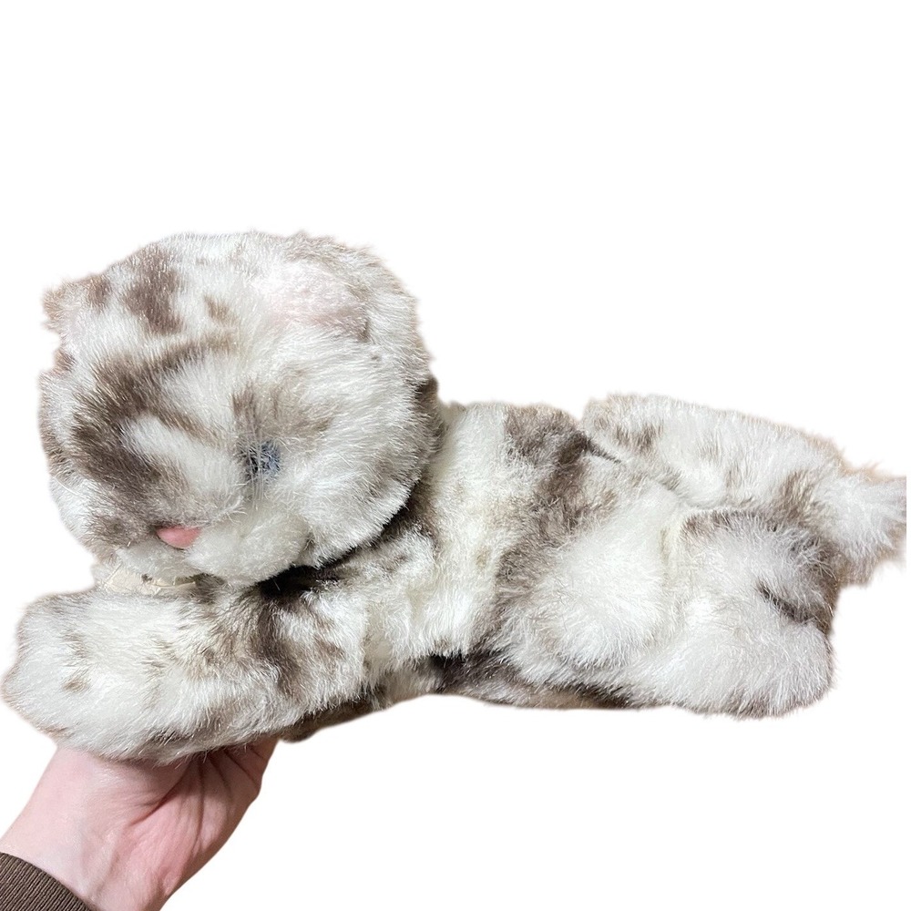 VTG American Wego Laying Masanian Cat Plush 10" Realistic Stuffed Animal Grey